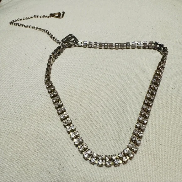 Gold Faux Diamond Chocker Necklace - Picture 2 of 9